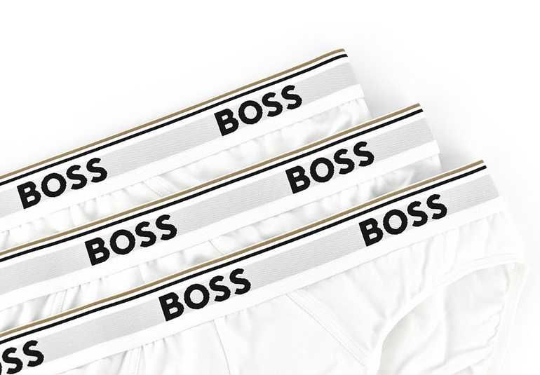 HUGO BOSS slipki 3 PAK slipów męskich WHITE