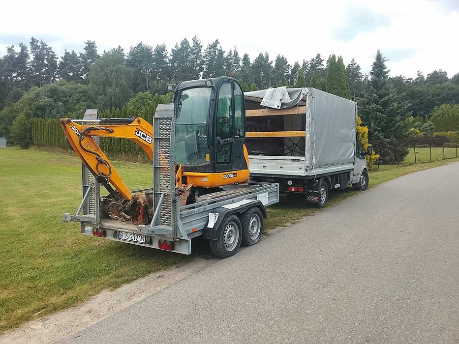 Koparka Zestaw JCB8018cts + przyczepa
