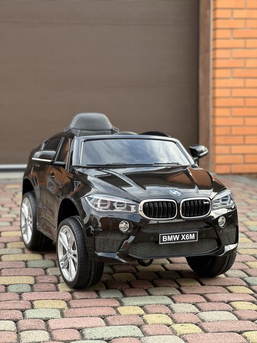 Дитячий електромобіль BMW X6M чорний SUV 12V 2×45W  пульт 2.4G Детский