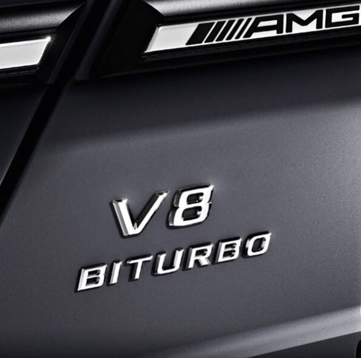 Шильдик надпись V8 V12 Biturbo на крила для Mercedes-Benz