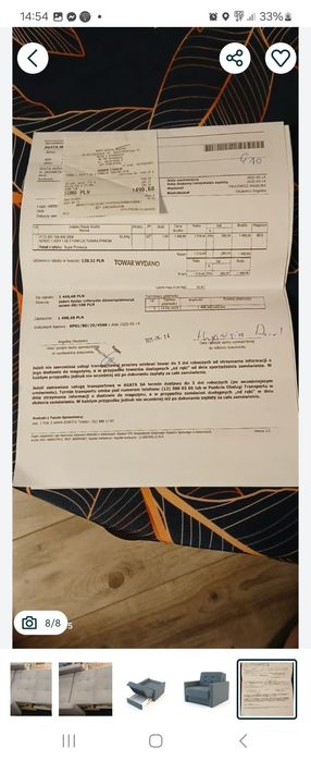 Nowa sofa jednoosobowa amerykanka