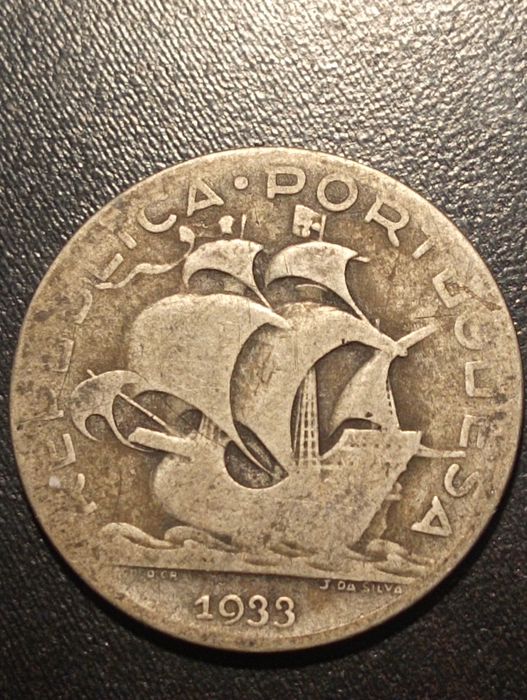 5 escudos - Republca Portuguesa - 1933 - Prata - Bela