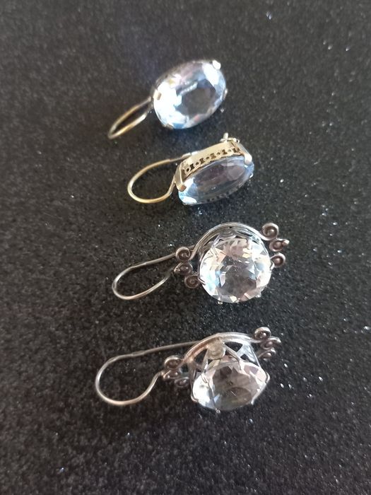 Серьги серебро 875проба звезда