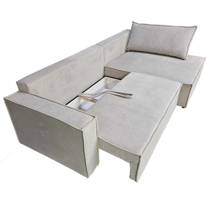 Narożnik Sofa z pojemnikiem NOCA 270x143 cm Funkcja spania