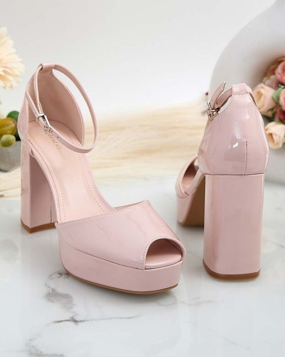 3 KOLORY 36 37 38 sandały 39 40 41 lakierowane na wysokim obcasie słup