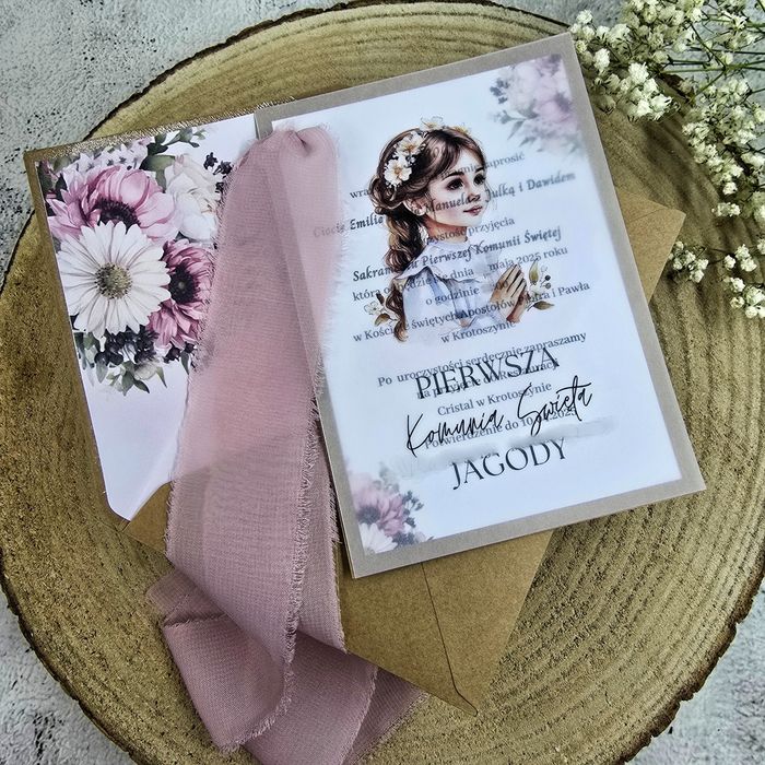 Zaproszenia na komunię roczek chrzest slub Personalizowane
