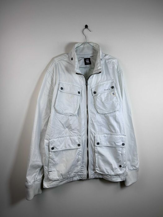 G-STAR Raw Military Style Cargo Multi Pockets White Jacket