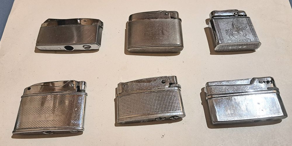 Ціна за 6 шт. Вінтажні бензинові та газові колекційні запальнички.