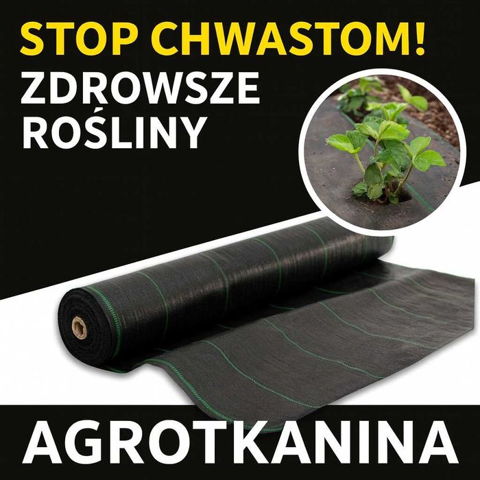 Agrotkanina czarna 162cmx100m UV 90g na CHWASTY HIT