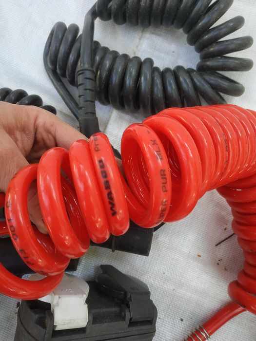 Kabel przewód spiralny do naczepy EBS ABS RÓŻNE wtyczka przejściówka powietrza elektryczny