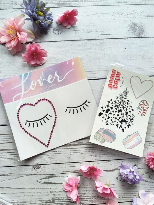 Ozdoby na twarz tatuaże kryształki Lover box Taylor Swift merch