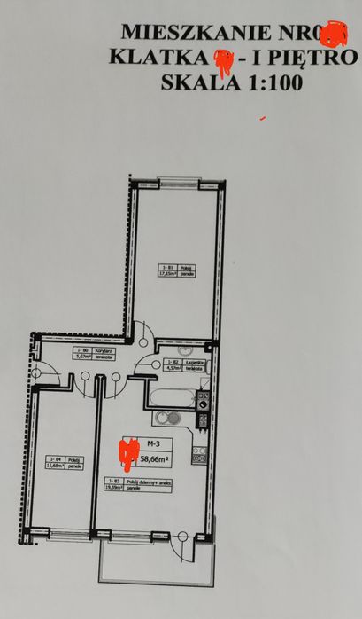 Mieszkanie 59m² 1 piętro    Biała Podlaska