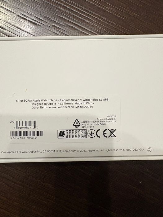 Apple Watch 9 45mm silver GPS jak nowy