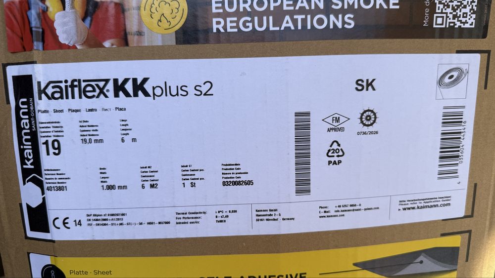 Armacell Armaflex izolacja rurowa Kaimann 19mm 25mm  mata samoprzylepna akustyczna kamper wygluszenie ocieplenie