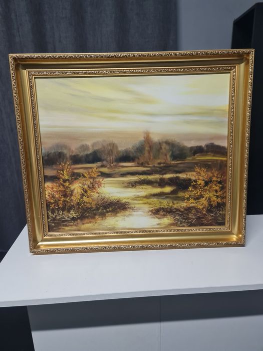 Obraz olejny piękna rama