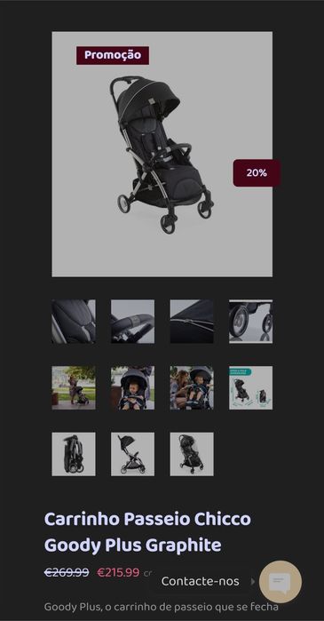 Carrinho Passeio Chicco Goody Plus Graphite