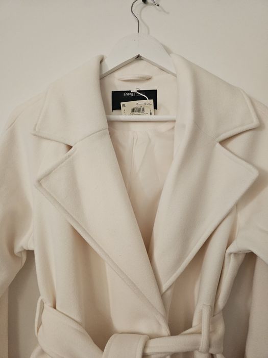 Płaszcz sinsay jasny biel cream