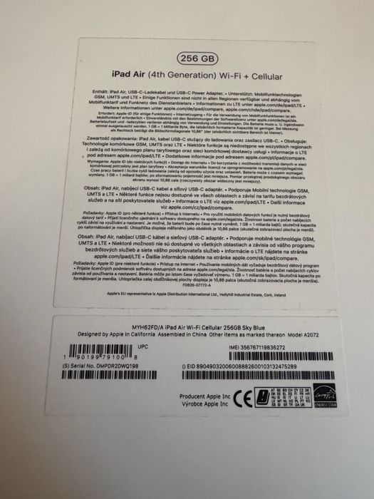 iPad Air 4 256gb Blue WiFi + Cellular + klawiatura