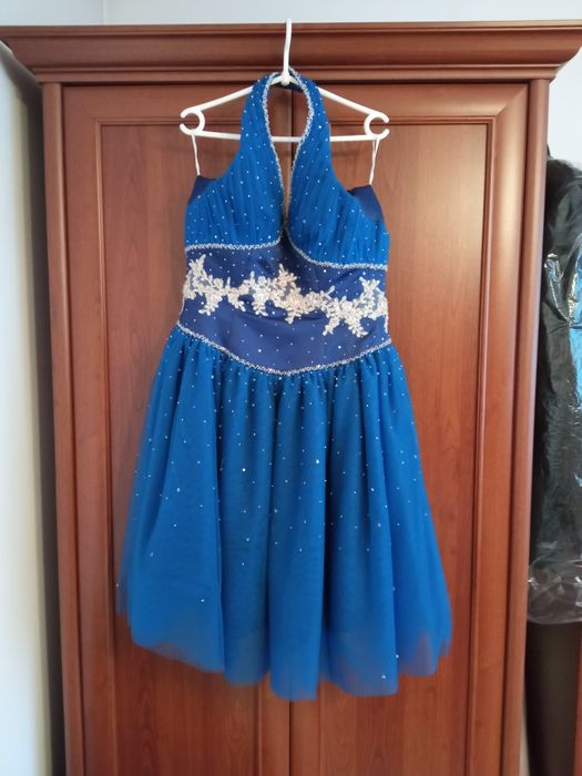 Sukienka S/36  38  Extra księżniczka chabrowa  bal  wesele studniówka