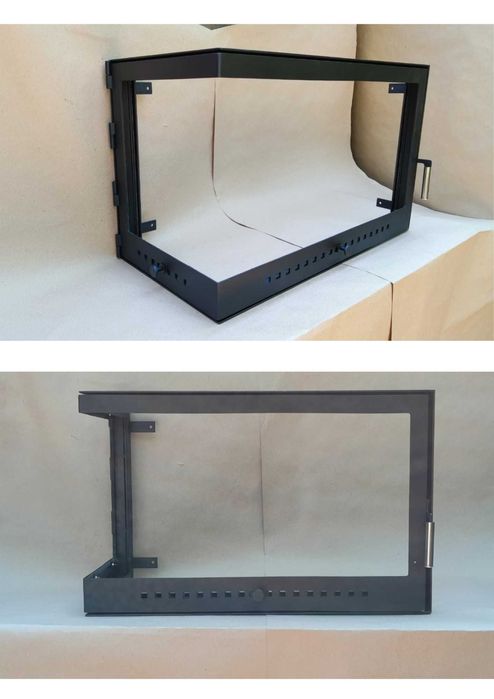 Дверця кутова для каміна зі склом, дверка угловая в камин, каминная