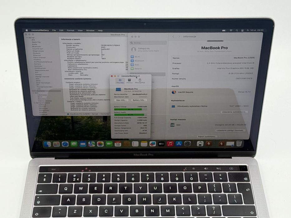Laptop Apple Macbook Pro 13 2018 i5 8GB 256GB A1989