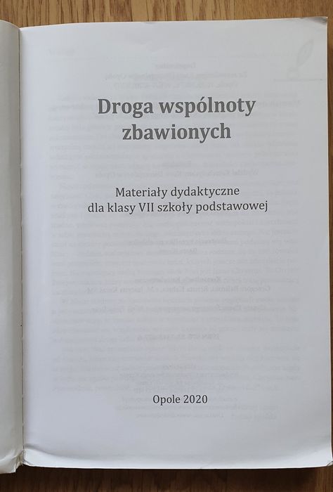 Religia, Droga wspólnoty zbawionych, podręcznik do klasy VII