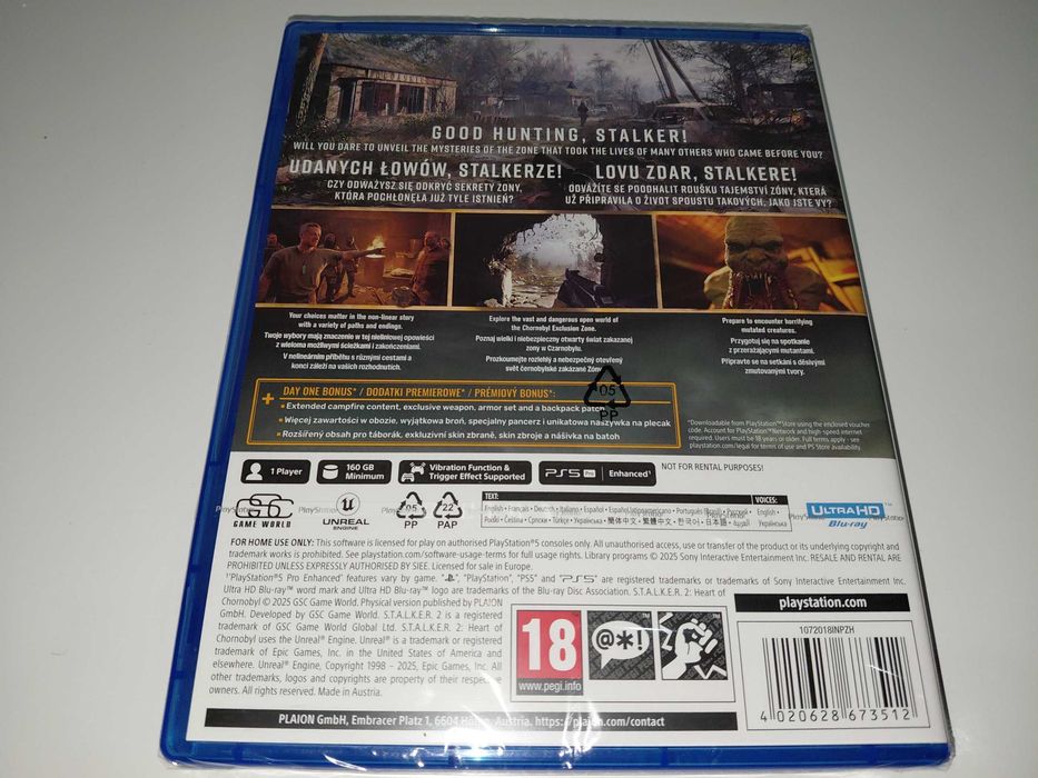 ps5 STALKER 2: SERCE CZARNOBYLA po polsku, polskie wydanie, płyta NOWA