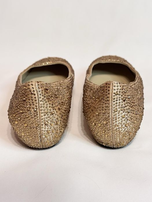 Christian Louboutin Gold Strauss туфлі , балетки