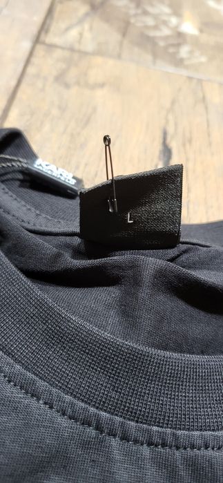 Czarna koszulka męska t-shirt bawełna premium logo Karl L