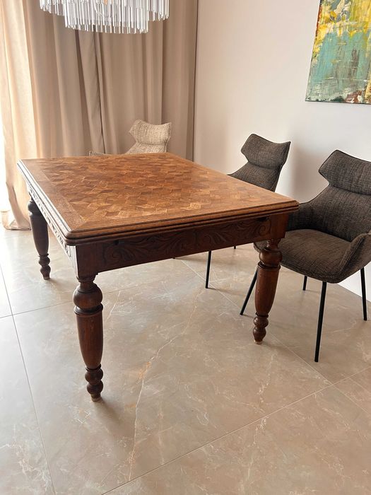 stół drewaniany styl artdeco 130m plus 100m