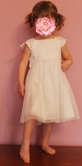 Elegancka sukienka biała. Sukienka biała. Na roczek lub chrzest