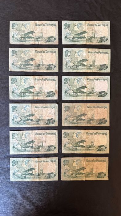 Lote 12 Notas - 20 Escudos (1978)