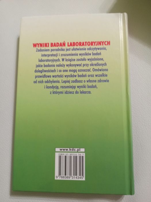 Wyniki badań laboratoryjnych - książka