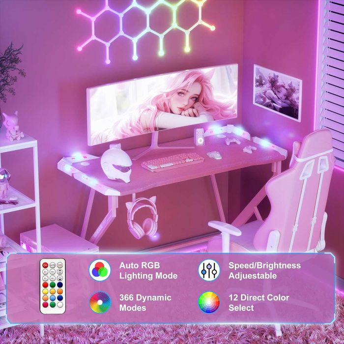 Nowe biurko / blat / stół / stolik / różowe / 120x60cm/ BEXEVUE !A989!