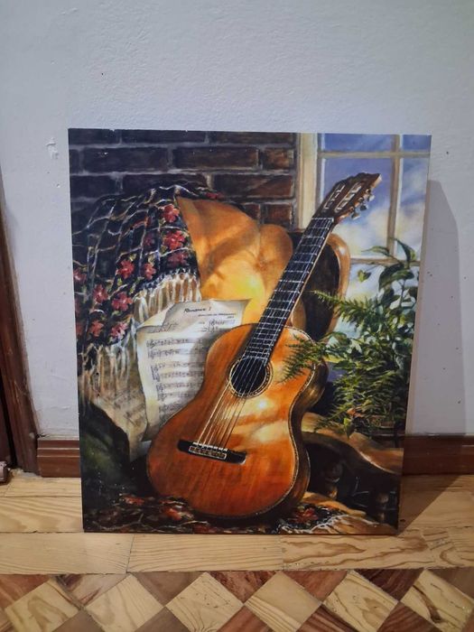Quadro com imagem de Guitarra Clássica 46cm x 56 com - 30€