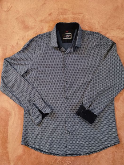 Koszula męska z długim rękawem slim fit r XL