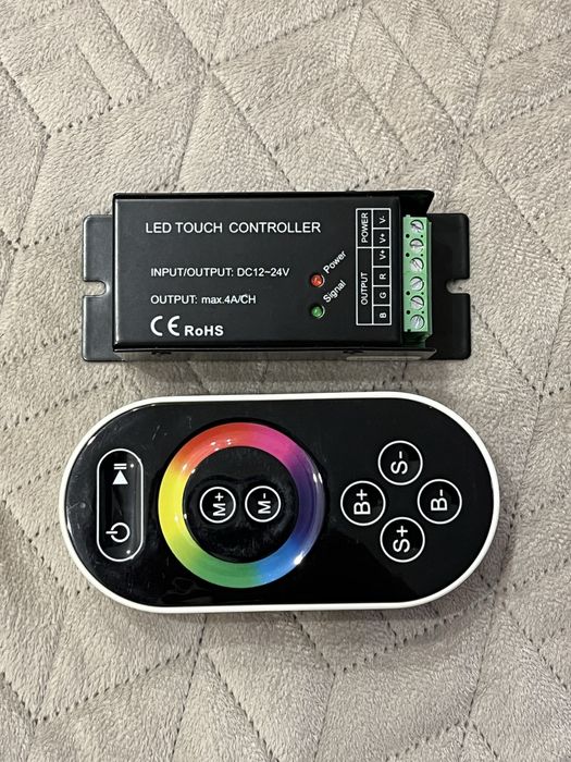 RGB контролер Светкомплект для LED стрічки 12V/24V + пульт керування /  LN-CON-TRF8B (T)-3CH DC 12/24 В