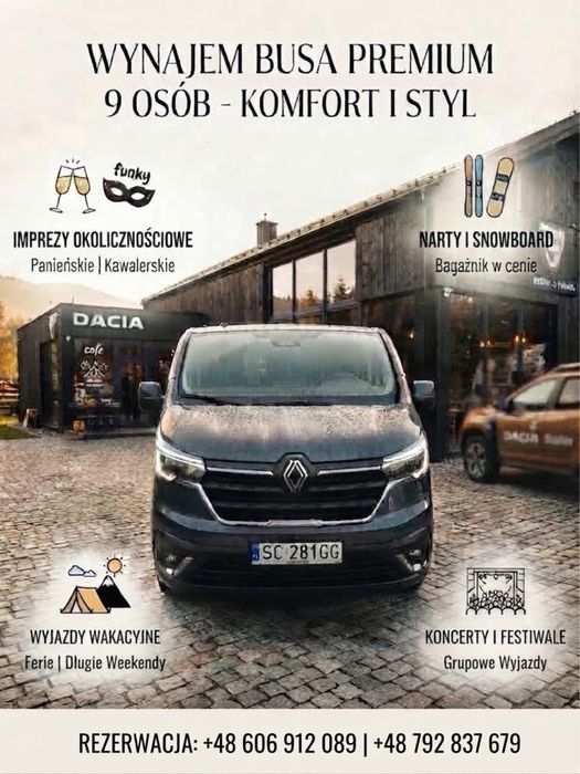 Wynajem Busa 9 osobowego