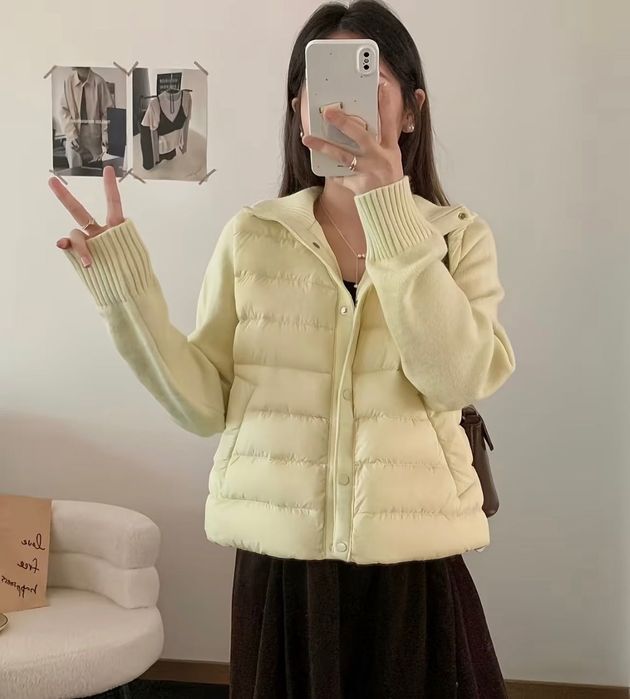 Нова куртка з високим коміром пуховик натуральний пух коротка пухова