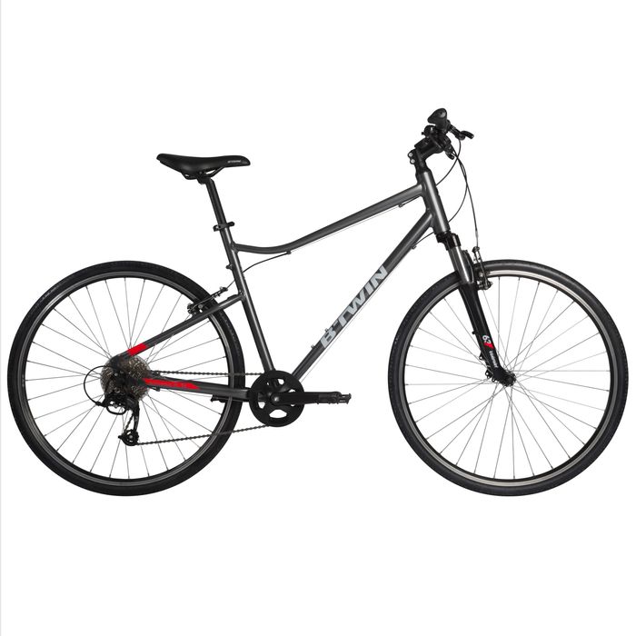 BICICLETA TREKKING RIVERSIDE 500 CINZENTO/VERMELHO