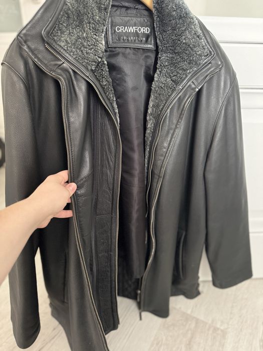 Чоловіча зимня шкіряна куртка