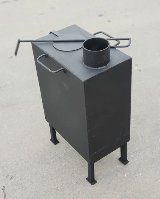 Піч буржуйка сталева, обігрів до 30 м.кв., з конфоркою