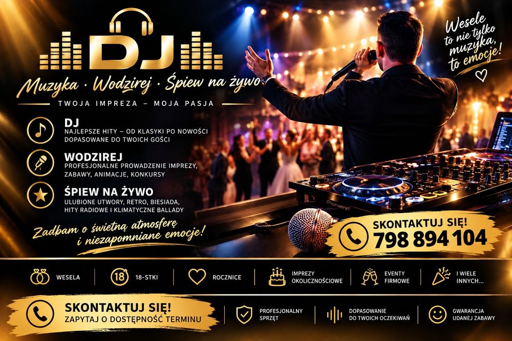Oprawa muzyczna imprez DJ + wokal na żywo z polecam!!