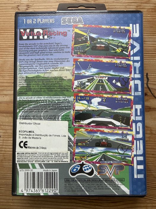 Virtua Racing – Sega Mega Drive | Completo | Chip SVP | Selos Portugal