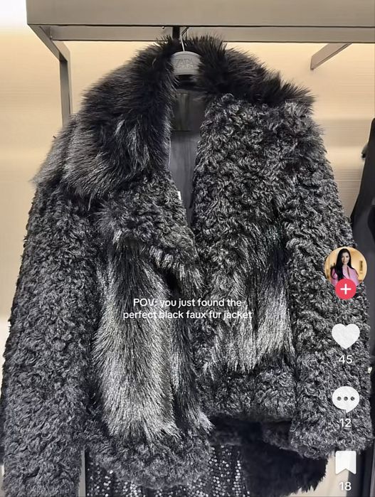 Шуба Zara под мех козы