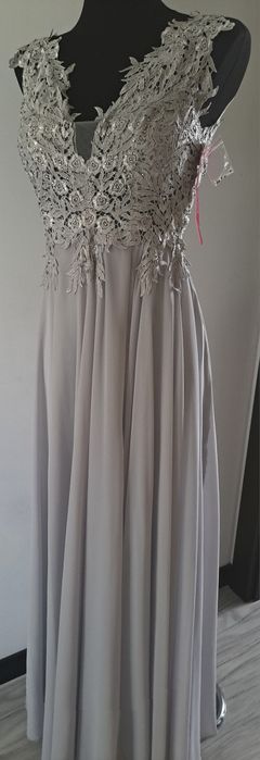 Sukienka długa szara