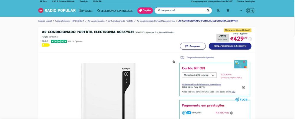 Ar Condicionado Portátil Electronia