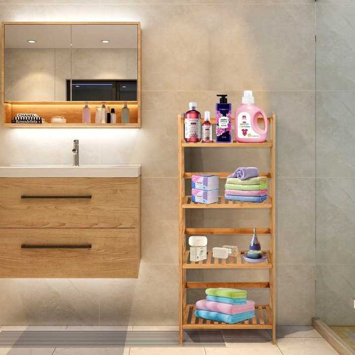 Regał bambusowy 4 półki do salonu kuchni na rośliny książki COSTWAY