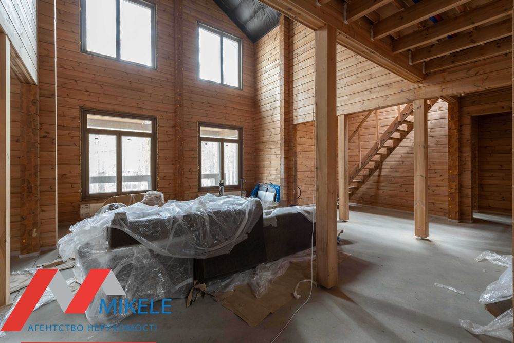 Без% Котедж з брусу Хонка 510 м2, ділянка 63 сот., смт. Глеваха