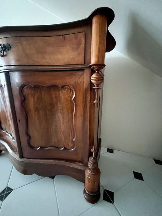 Antyczna komoda z litego drewna XIX w. | Biedermeier | kredens